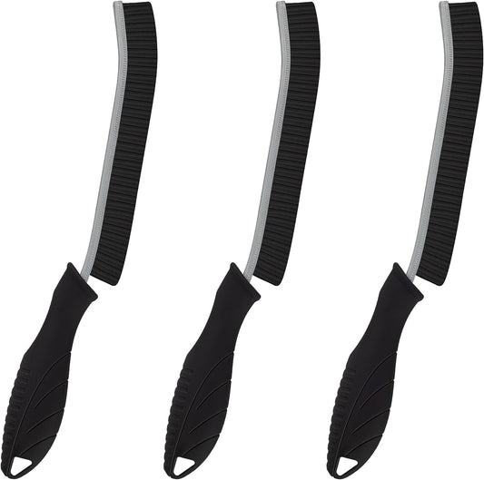 KMOSENIA Cleaning Brush - 3 Pcs Hard Bristle Crevice Cleaning Brush, Grout Brush, Scrub Brush Cleaning Supplies, Gap Cleaning Tools for Bathroom Kitchen Toilet Window Track (3, Black)