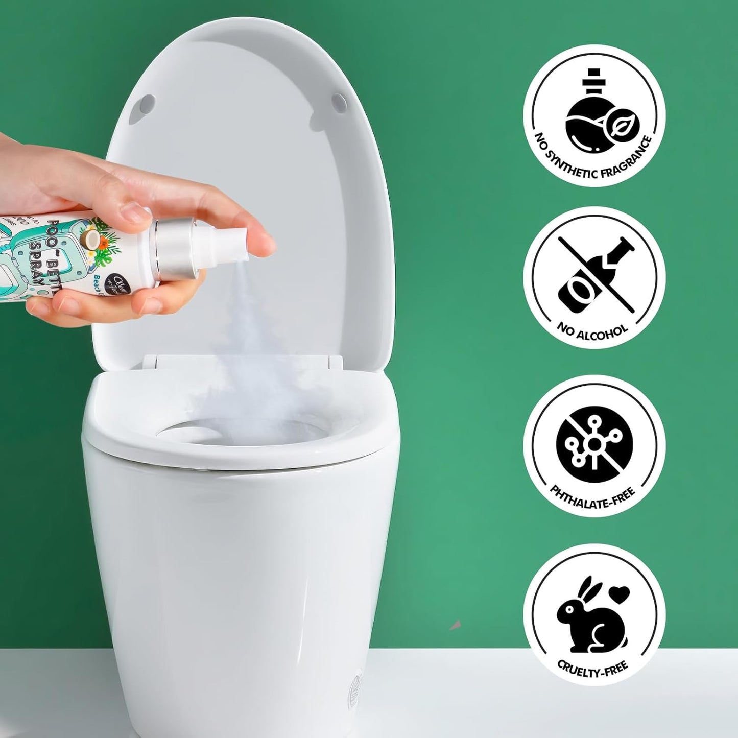 Clean-n-Fresh Toilet Spray, Wild Peony Scent, Bathroom Odor Eliminator & Air Freshener For Room, Trash Cans, Shoes, Fabrics, 3.4 Fl Oz(2 Pack)
