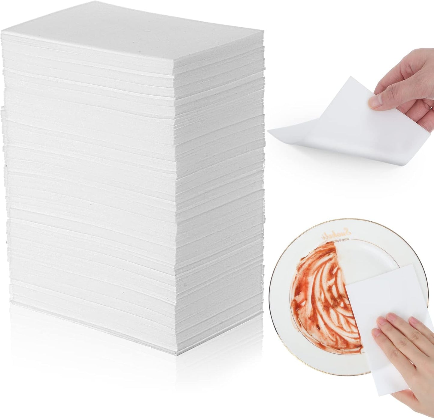 200 Pack Eraser Sheets Disposable Cleaning Sponge Thin Foam Sponge Nano White Eraser Wipes for Bathroom Kitchen Dish Furniture, Hard to Reach Places