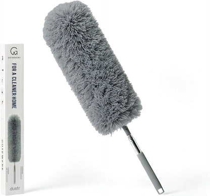 Extendable Feather Duster, Microfiber Duster, Ceiling Fan Duster, Feather Dusters for Cleaning, Dust Cleaner, Cobweb Duster - Electrostatic Bendable Head - up to 55 Inch