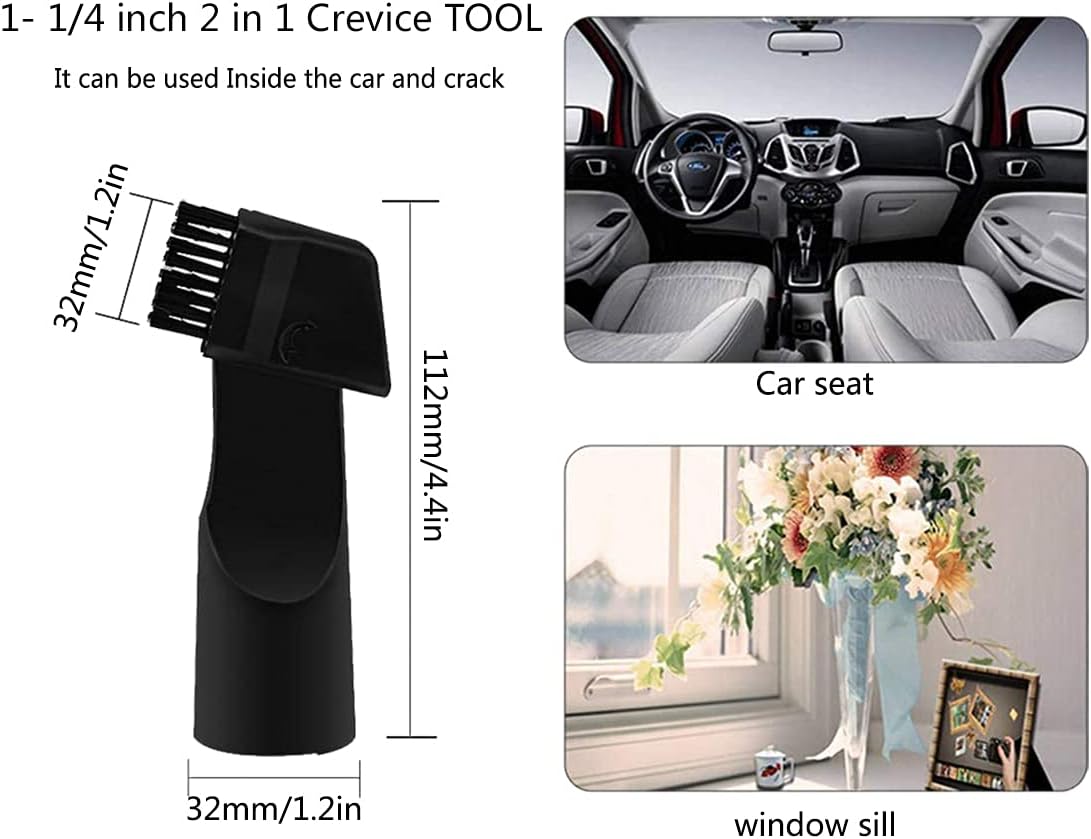 1 1/4 inch Vacuum Attachments Brushes Kit 1-1/4 inch 1-3/8 inch Vacuum Cleaner Accessories for 32mm and 35mm Standard Hose