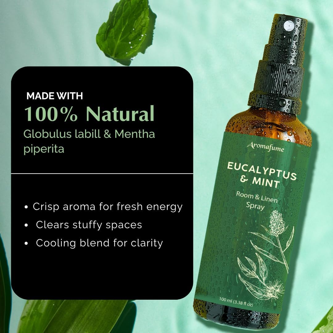 Vanilla Room, Linen & Pillow Spray by Aromafume | 100ml/3.38 fl oz | with Pure Vanilla Essential Oil | Aromatherapy Spray | Mist for Bedding, Fabrics