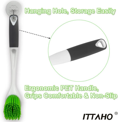 3 Pack Dish Brush,Dish Scrub Brush, Kitchen Scrub Brush for Cleaning Dishes, Double Sided Bristles Scrubber Cleaner for Dishes,Sink,Pots,Pans,Bathroom Shower,Tile,Tubs