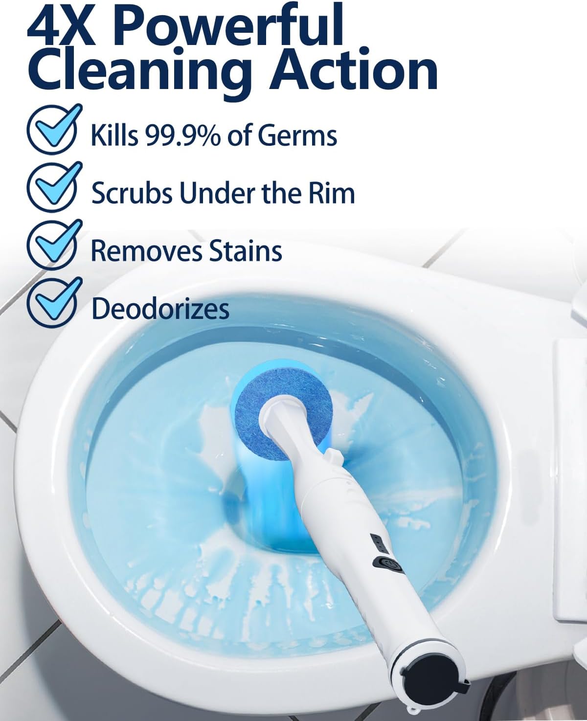 Electric Toilet Brush and Holder Set, Leebein 8 in 1 Electric Toilet Bowl Cleaning Kit with 8 Replaceable Brushes, Hard Nylon Brush and Soft Silicone Brush, 6 Refills Disposable Cleaner Brush