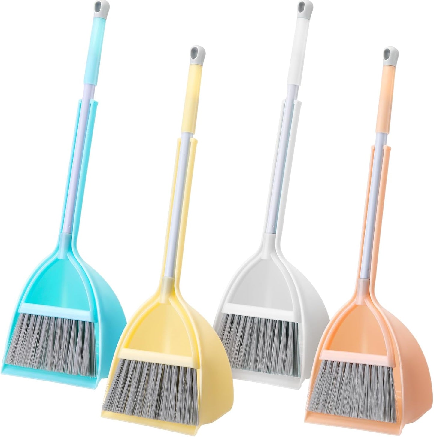 Roshtia 2 Pcs Mini Broom with Dustpan for Kids Broom and Dustpan Set Toddler Cleaning Set Boys Girls Small Cleaning for Kitchen Bathroom Pet (Blue,Red)