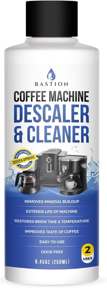 Descaling Powder Solution (6-Uses) Coffee Machine Descaler Cleaner | Compatible with Breville Keurig Nespresso Delonghi Ninja | To Descale Automatic Coffee Pots & Makers & Espresso Machines