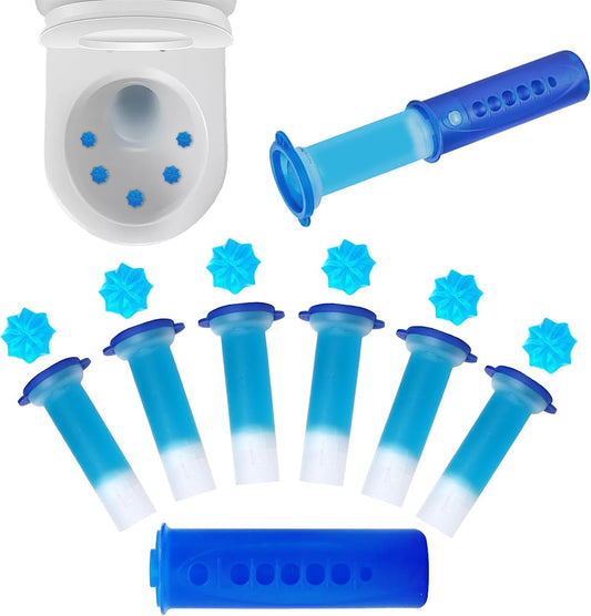 6 Packs Toilet Bowl Gel Stamp - Replacement Gel Toilet Bowl Cleaning Stamps Compatible with Scrubbing Bubbles, Stop Limescale and Rings, for Cleaning and Refreshing, 6 Pack with Dispenser
