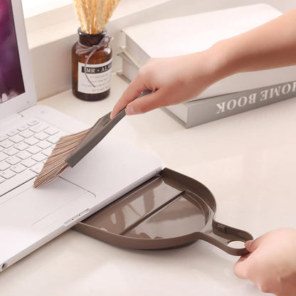 Mini Broom and Dustpan Set Hand Broom with Dustpan Portable Housekeeping Cleaning Tools for Desk,Counter,Sofa,Kitchen,Office,Nest (Off White)