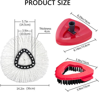 8-Pack Reusable Mop Head Replacement for O Cedar Easywring 1-Tank System, Microfiber Spin Mop Refills Compatible with Vileda 2-in-1 Turbo Triangle