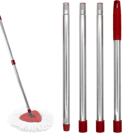 Spin Mop Handle,Mop Heads Replacements,Scrubber Mop Head and Mop Base Combo Set Compatible with Ocedar RinseClean 2-Tank Spin Mop,Mop Replace Head and Scrub Brush Set for Multi-Surface Hard Floor