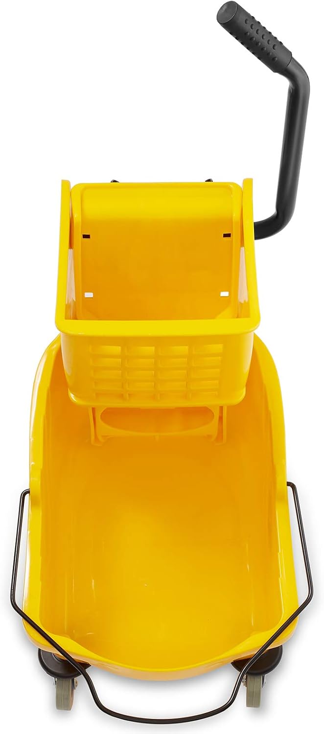 Dryser Commercial Mop Bucket with Side Press Wringer, 26 Quart, Black