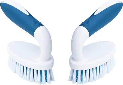 2 Pack Scrub Brushes, Cleaning Brush with Stiff Bristles, Handheld Scrubber for Bathroom, Shower, Tile, Carpet, Bathtub & Floor
