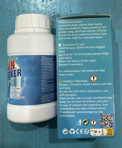 Drain Clog Remover, Powerful Sink Drain Cleaner Powder, Fast Removes Clogs, Hair, Grease & Soap Scum, for Pipes Home Use (260g)