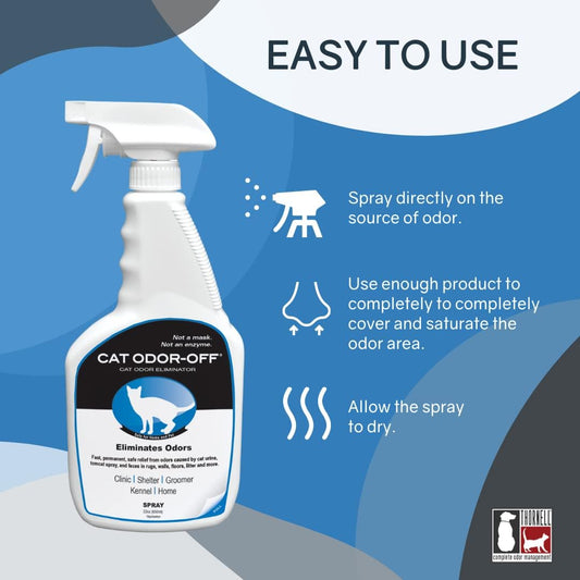 Thornell Cat Odor-off: Cat Spray Odor Eliminator - Fresh Scent Pet Odor Eliminator for Home - Pet Urine Odor Eliminator Spray, 22oz