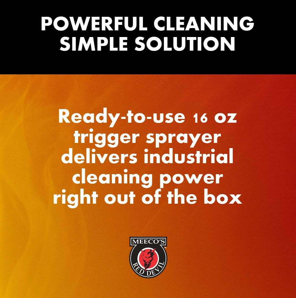 MEECO'S RED DEVIL 701 Wood Stove Glass Cleaner - Removes Creosote, Soot & Smoke from Wood, Pellet, Coal Stoves & Fireplace Inserts (16 fl oz) - Made in the USA