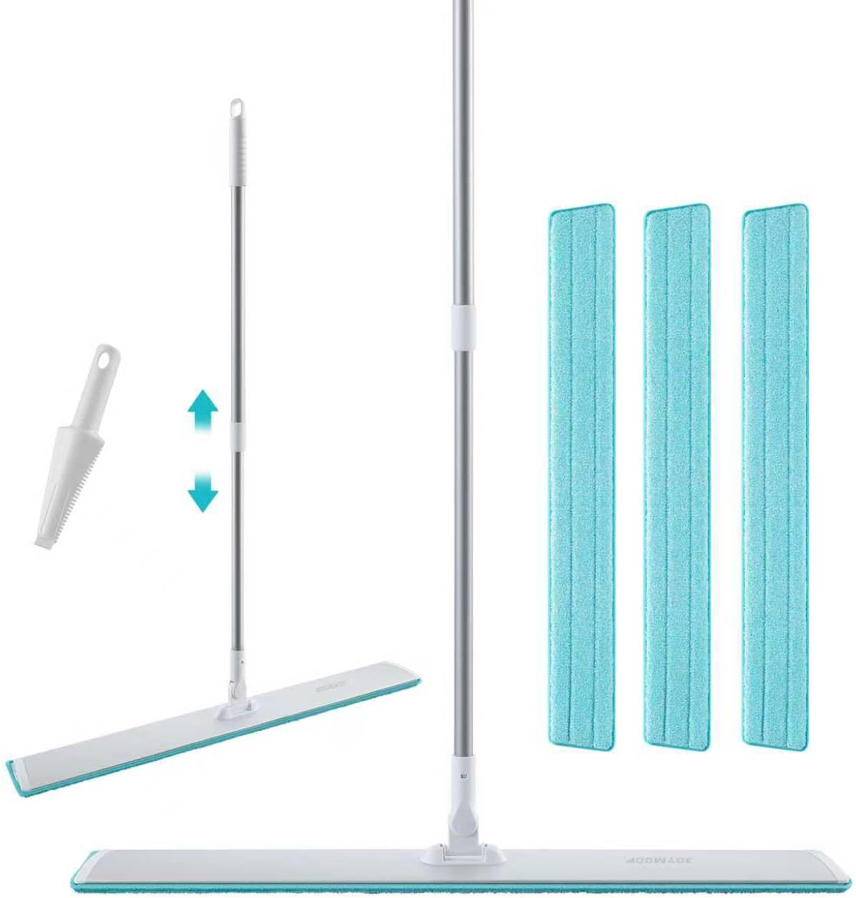JOYMOOP 18 Inch Dust Mop for Hardwood Floors, Heavy Duty Industrial Wet Dry Mops with Telescopic Handle, Includes 5 Microfiber Mop Pads