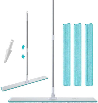 JOYMOOP 18 Inch Dust Mop for Hardwood Floors, Heavy Duty Industrial Wet Dry Mops with Telescopic Handle, Includes 5 Microfiber Mop Pads