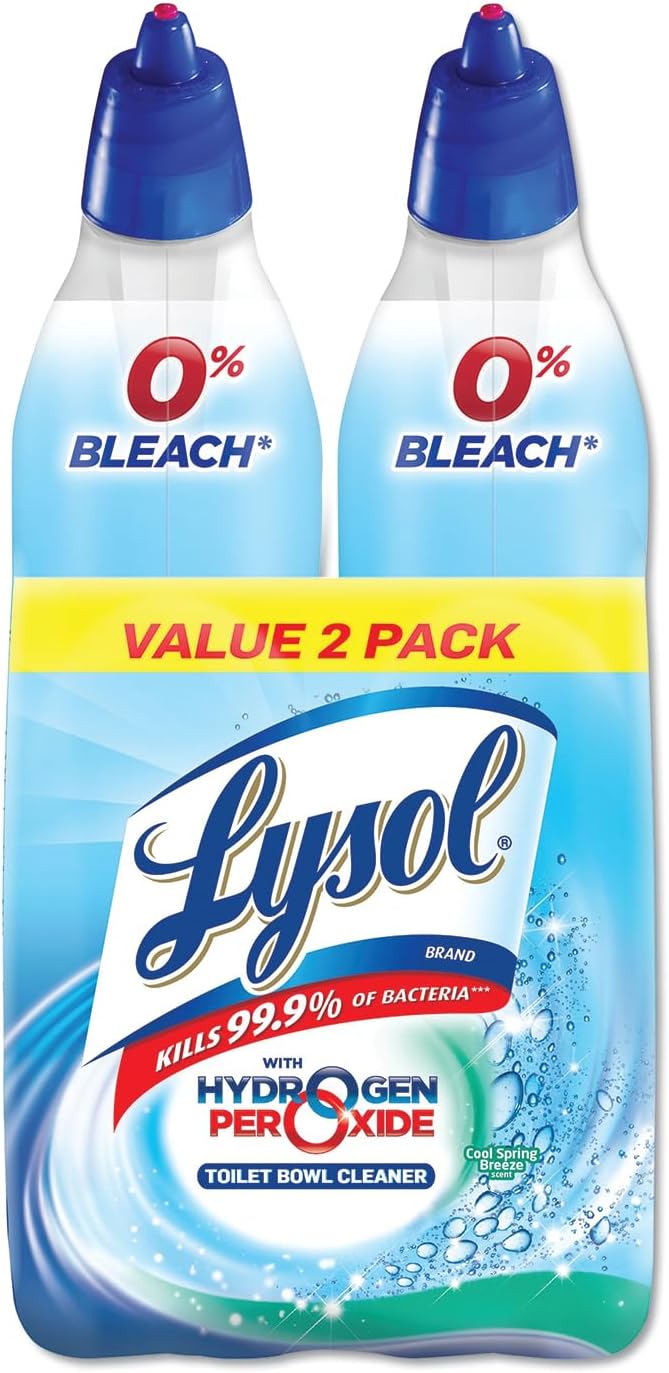 Lysol 88830PK Power & Free Toilet Bowl Cleaner Cool Spring Breeze 24 oz Bottle 2/Pk