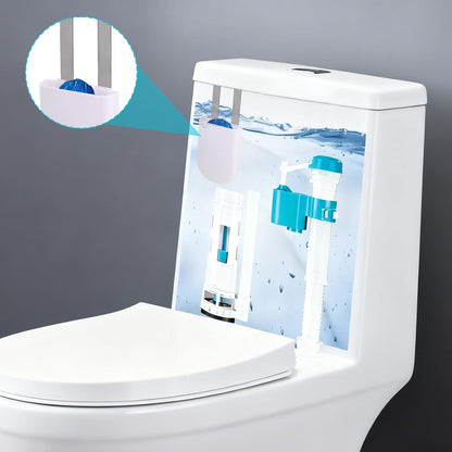 2pcs Toilet Tablet Holder, Plastic & Metal Hanging Bowl Cleaning Tablet Brackets Fits Most Standard Toilet Tablets Tanks Caddy Easy to Install (White)