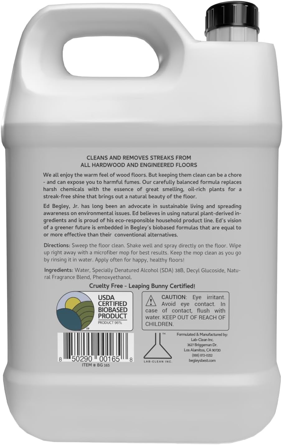 Begley's Hardwood Floor Cleaner Spray - Hard Wood Floor Cleaner for Mopping - Citrus Scent Hardwood Cleaner - 64 oz