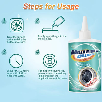 HIHWEM MoldStain Remover Gel, Washing Machine Seal Cleaner for Front Load Washer, Tiles Grout Cleaner Bathroom Cleaning Home Kitchen Sinks Caulk Cleaning, 10 Oz