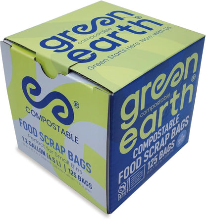 Green Earth Compostable Tall Kitchen Food Scrap Trash Bags, Superior Strength 0.9 Mil, Compost Bin Compatible, 13 Gallon, 49 Liter, 50-Count, ASTM D6400, BPI (US) & OK Compost Home (EU) Certified