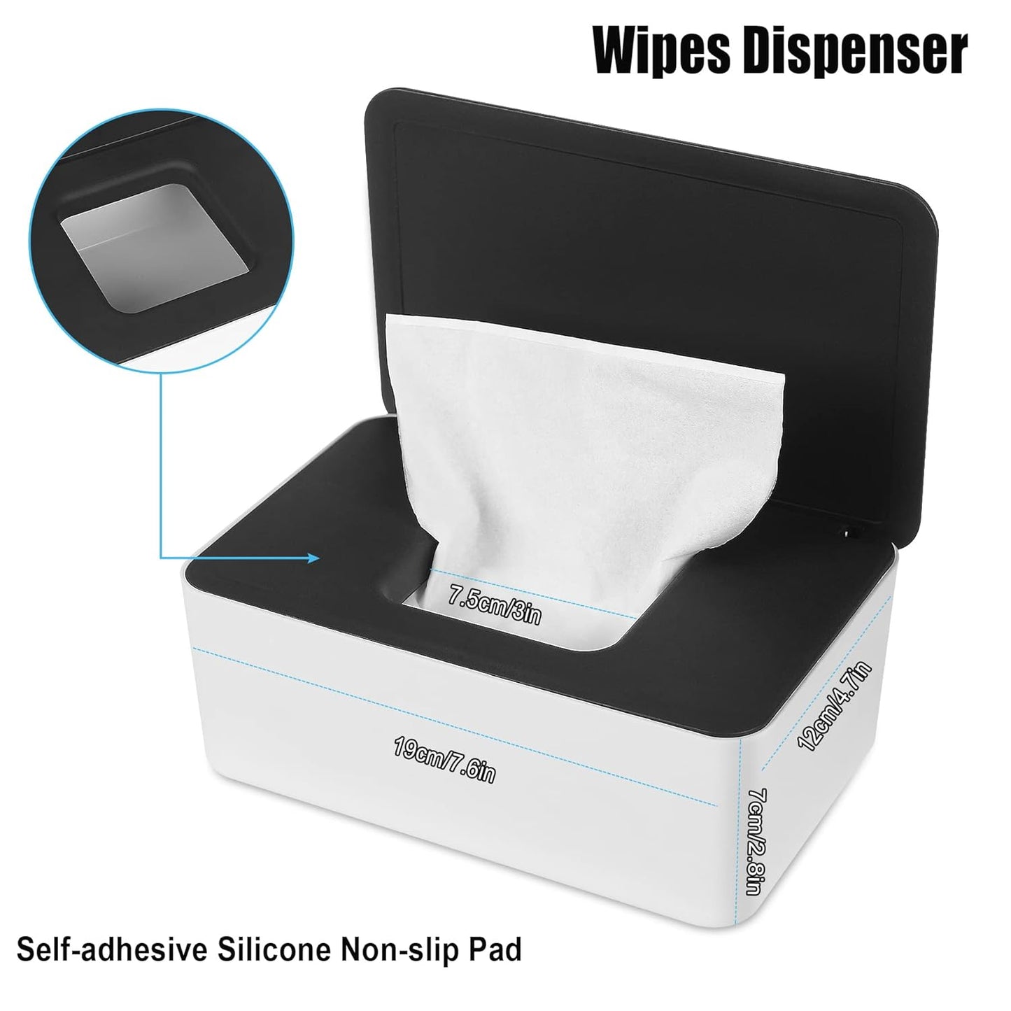 NOVWANG Wipes Dispenser, Large Capacity Baby Wipe Holder(8.3L × 4.9W × 3.9H Inches) Refillable Wipes Container with Sealing Design Baby Wet Wipes Dispenser for Bathroom Home Office Car