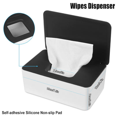 NOVWANG Wipes Dispenser, Large Capacity Baby Wipe Holder(8.3L × 4.9W × 3.9H Inches) Refillable Wipes Container with Sealing Design Baby Wet Wipes Dispenser for Bathroom Home Office Car
