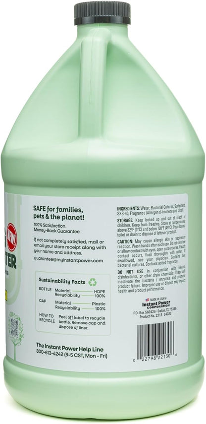 Instant Power Eco Clog Preventer - Enzyme Drain Cleaner Liquid and Deodorizer for Sink, Shower, Toilet, Garbage Disposal Cleaner, Bio-Based Drain Defense, Smell Remover and Odor Eliminator - 32 fl oz