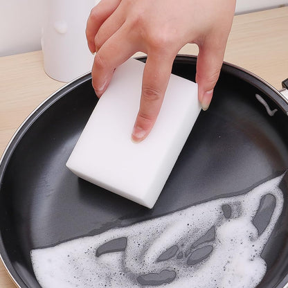 5Pcs Multifunctional Magic Sponge Cleaning Melamine Household Kitchen Dishwashing Pot Brush Cleaning Tool, White (10 * 7 * 3cm)