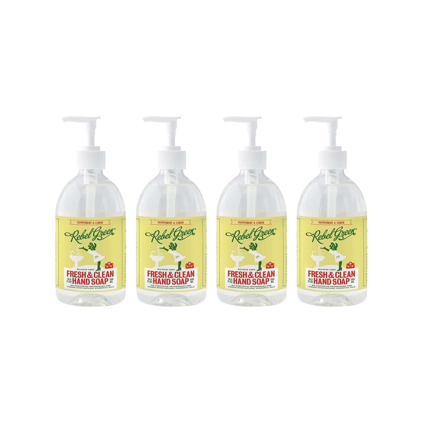 Rebel Green Fresh & Clean Hand Soap Refill - Natural Liquid Hand Soap Refill for Bathroom & Kitchen - Lavender & Grapefruit Scent, 32 Fl Oz
