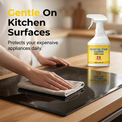 Yilia Kitchen Heavy Oil Cleaner Spray, All Purpose Degreaser for Stove Oven Range Hood Appliances, Heavy Duty Grease Remover for Kitchen Cabinet Cooktop Countertop Stainless Steel Surfaces (1 Set)