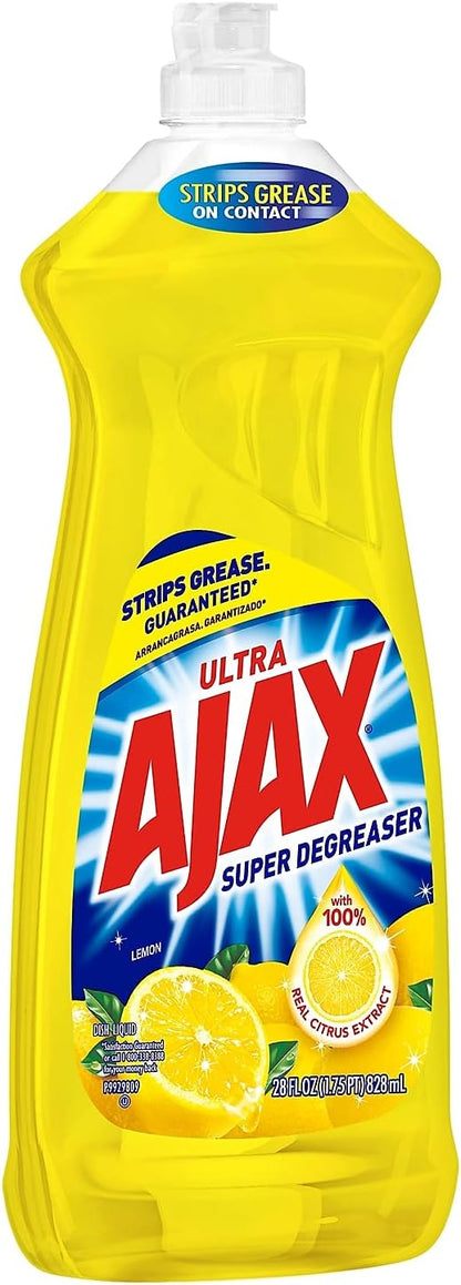 Ajax Super Degreaser Dish Liquid, Lemon, 14 Fluid Ounce