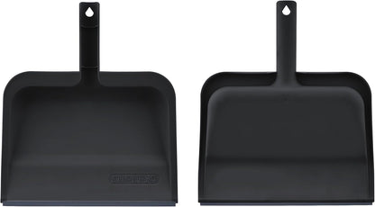 Superio Clip-On Dustpan with Rubber Lip - 10-inch Wide Durable Plastic Dust Pan with Comfort Grip Handle, White, 1-Pack
