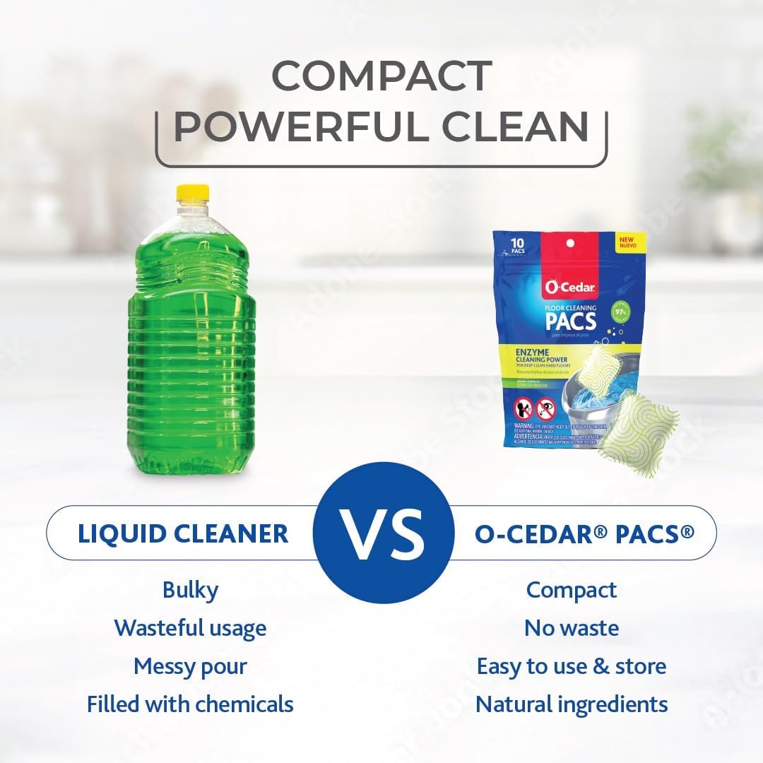 O-Cedar EasyWring Microfiber Spin Mop and Bucket Cleaning System + Citrus and Lavender Pacs (Variety Pack)