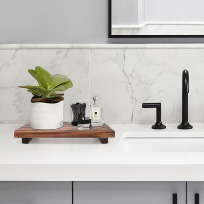Renawe Small Kitchen Sink Soap Tray for Counter Soap Dish Dispenser Holder Wooden Risers Stand for Bathroom Decor Farmhouse Wood Pedestal Kitchen Accessories Countertop Vanity Counter Decorative Tray
