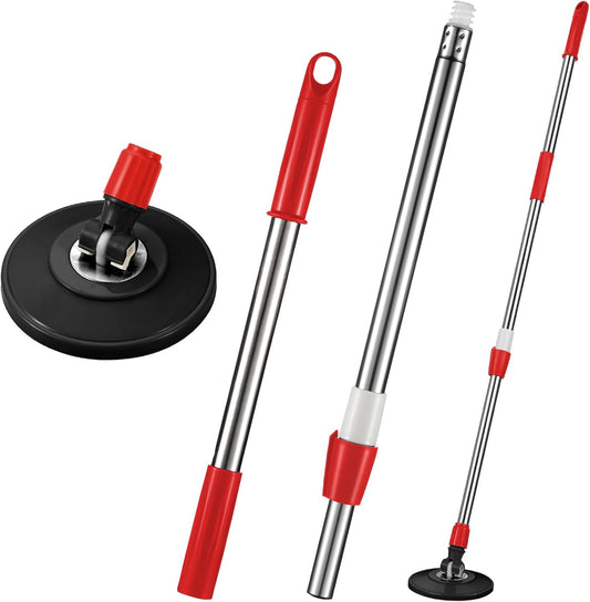 Spin Mop Replacement Handle 360 Degree Spin Mop Pole Handle Replacement Rotating Telescopic Stick for Head Replace Spinning Household Cleaning Accessories for Home(Cute Blue)