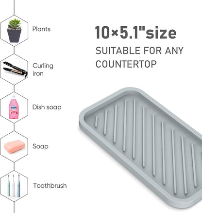 EG-SIPRO Silicone Sponge Holder, Kitchen Sink Organizer Tray, Sponge Caddy for Bathroom Counter, Dish Soap Holder, Scouring Pad