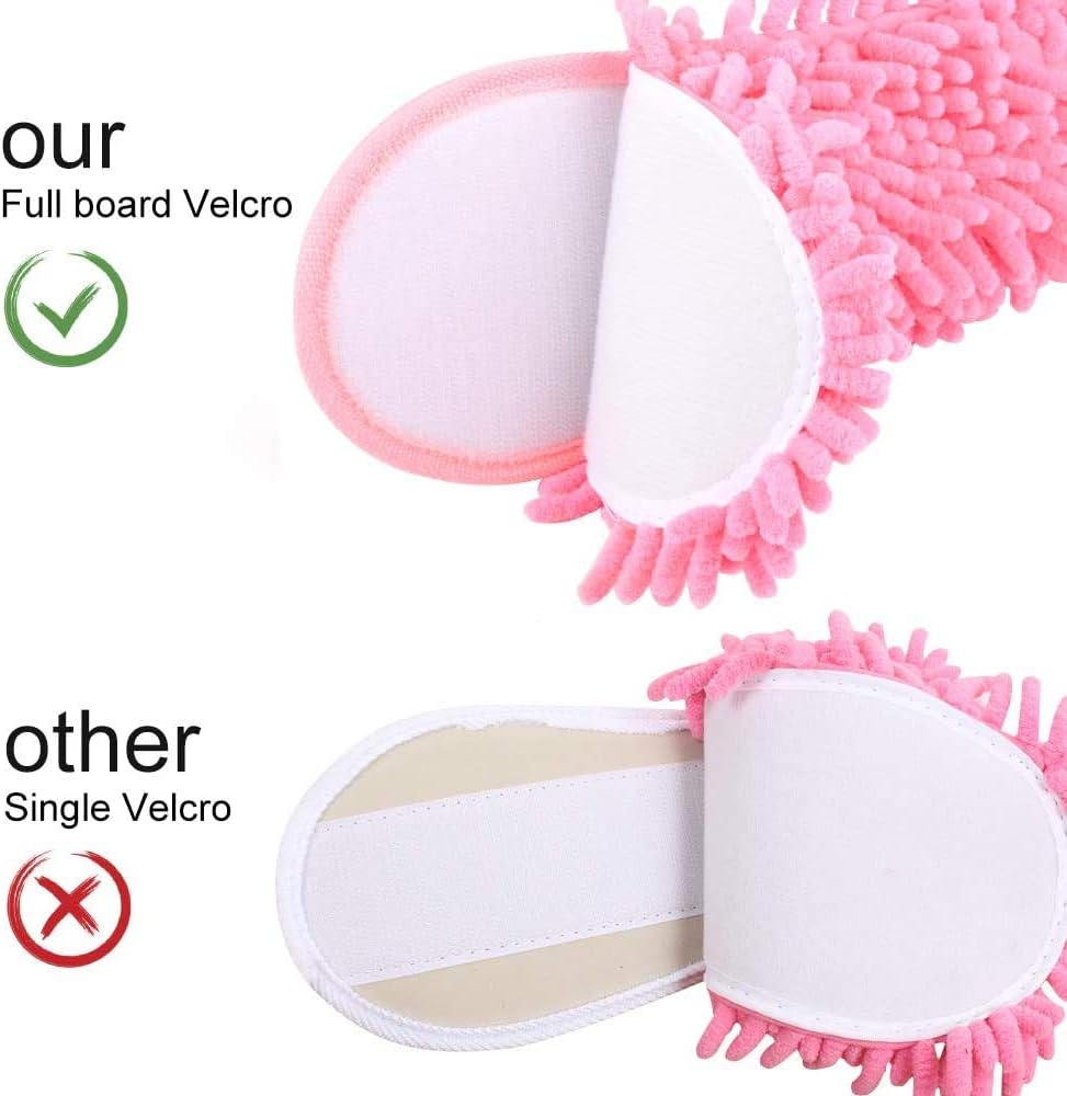 Microfiber Slippers Floor Cleaning Mop Men and Women House Dusting Slippers Floor Cleaning Tool (pink)
