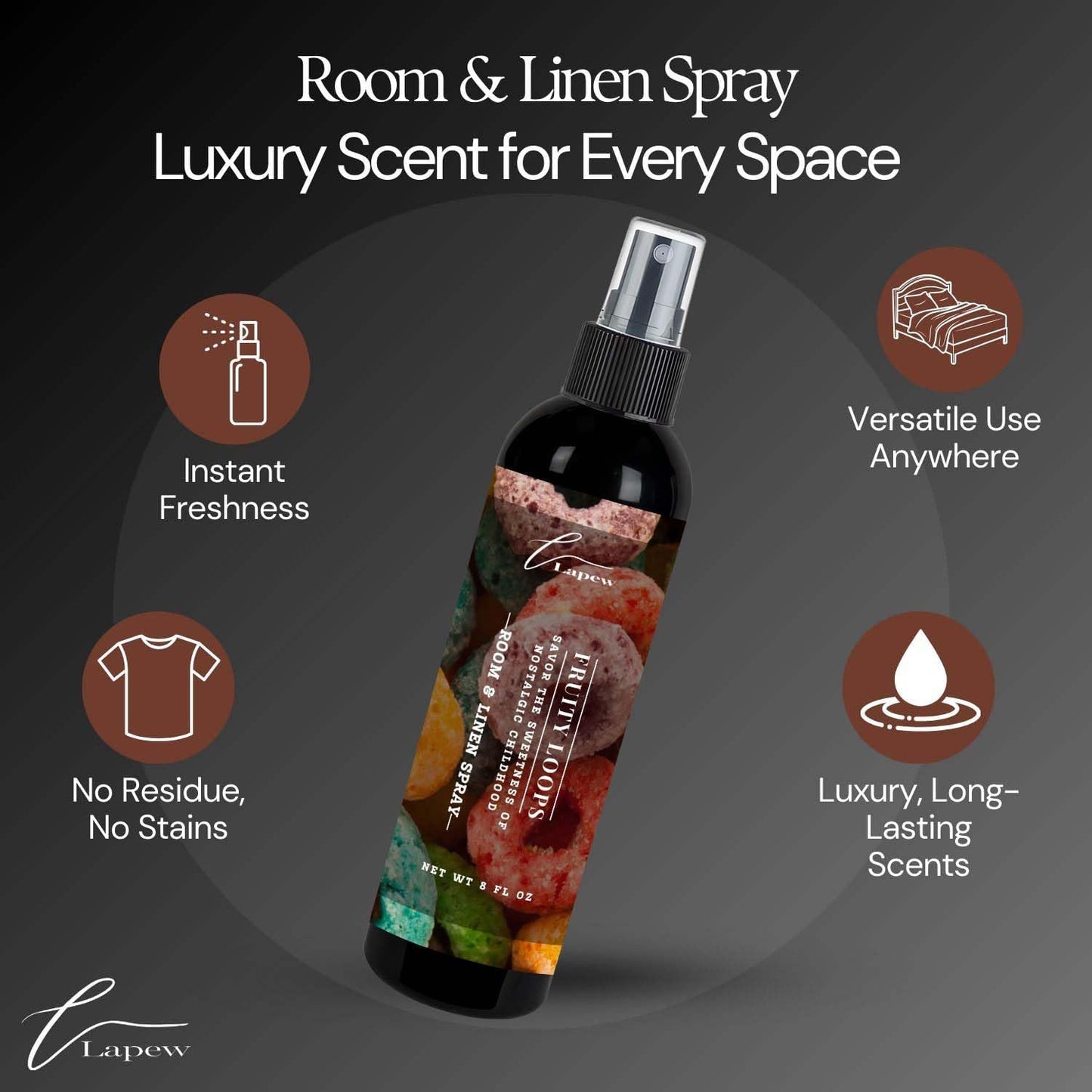 Lapew Room & Linen Spray | Fragrance Mist for Home, Car & Office | Fabric & Air Freshener | Neutralizing Mist | Made in USA | Cozy Cinnamon & Apple - Colors B