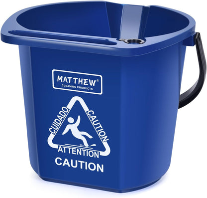 Matthew Cleaning 4.2 Gallon Mop Bucket, Heavy Duty Plastic Cleaning Bucket with Built-in Pour Spout, Mop Holder and Comfort Grip Handle, House and Commercial Cleaning Supplies, 1 Pack Black