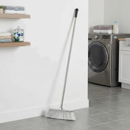 Indoor Soft Bristles Broom and Dustpan Angle Sweeping Dustpan and Broom with Long Handle for Kitchen Hardwood Floor Cleaning (Broom and Dustpan)