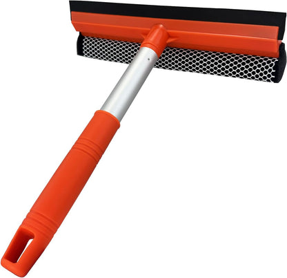 Window Squeegee for Window Cleaning, Squeegee Window Cleaner Tool 2 in 1 Car Window Cleaning Tool with Extension Pole 58‘’ Telescopic Window Washing Equipment, Shower Squeegee for Shower Glass Door