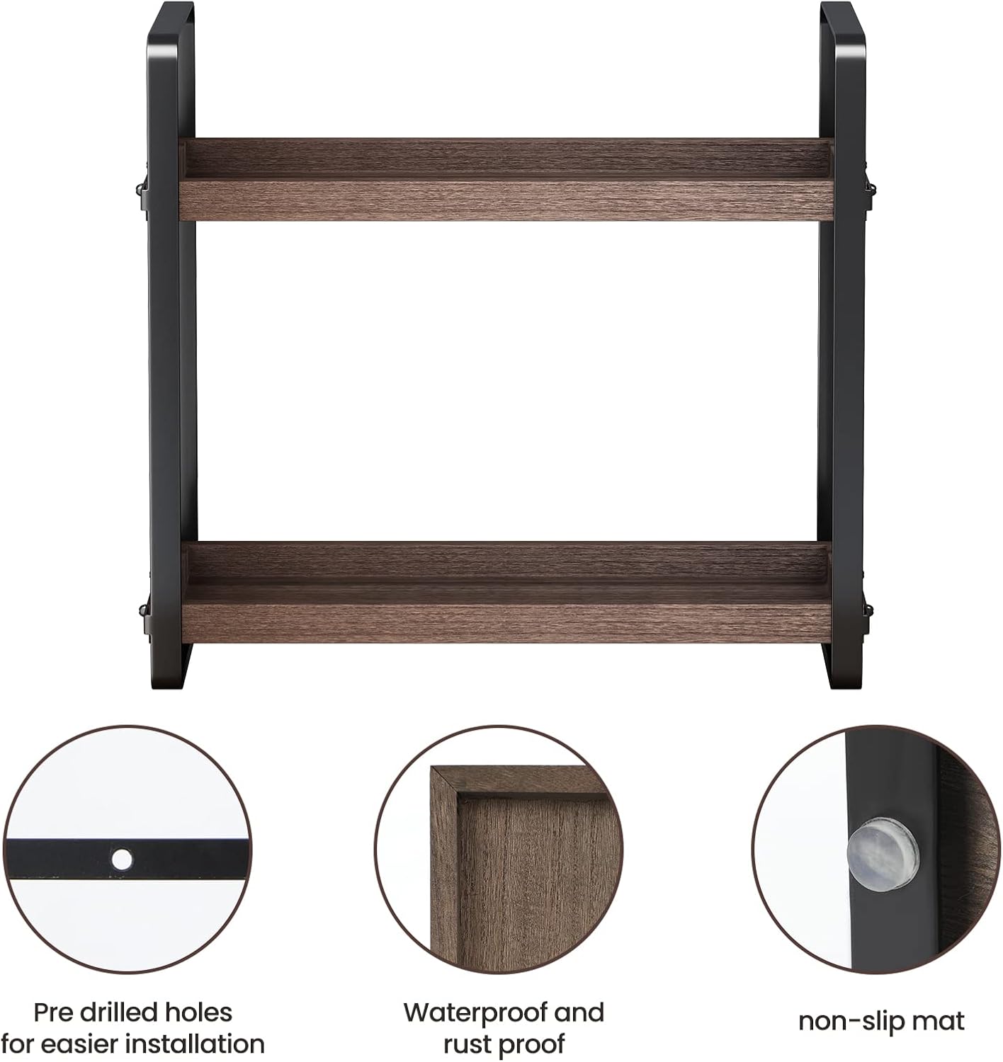 HNRLOY Bathroom Counter Organizer,Bathroom Countertop Organizer,Counter Shelf,Countertop Storage,Organization and Storage,Makeup Shelf,Sink Caddy(Brown 3 Tier)