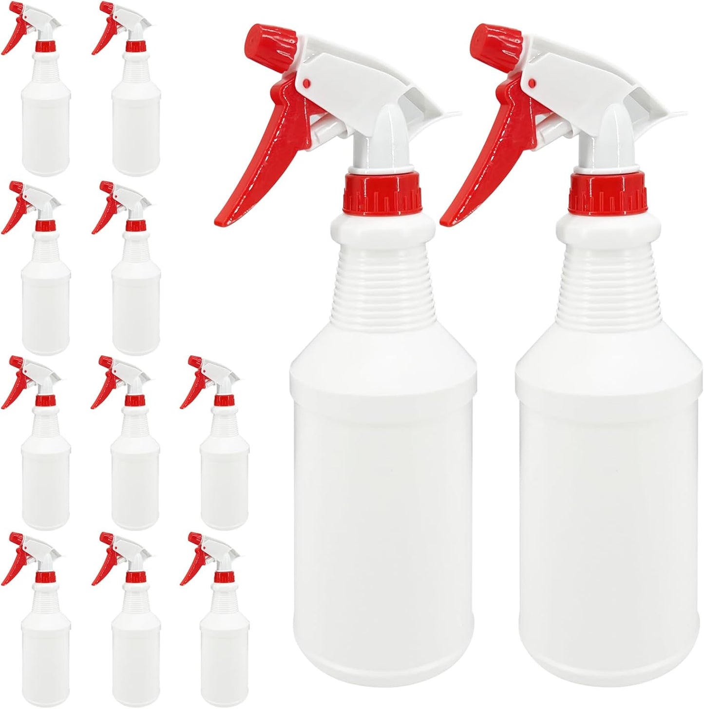 16 Oz Spray Bottle (12 Pack),Spray Bottles for Cleaning,Reusable Empty Refillable Solutions Plastic Bottle,Spray Bottle Bulk for Garden,Plants,Water,Kitchen and Commercial