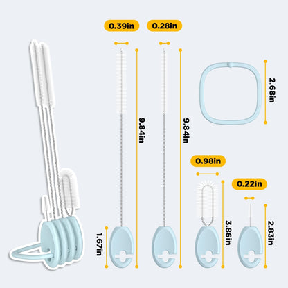 Straw Brush Set, 4 Piece Cleaner Kit with Standable Key Ring for Reusable Straws, Tumblers & Water Bottles – Designed for Kids & Adults, Purple