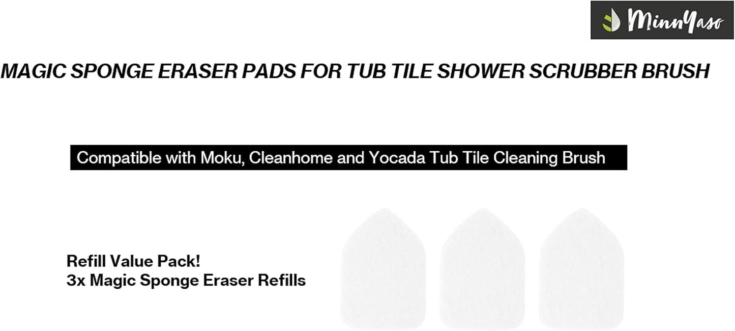 Magic Mopper Sponge Eraser Mop Pad | Compatible with Swiffer Wet Jet and 12" Wet Spray Mops | 12-inch Magic Sponge Eraser Mop Pad | 3 Pack