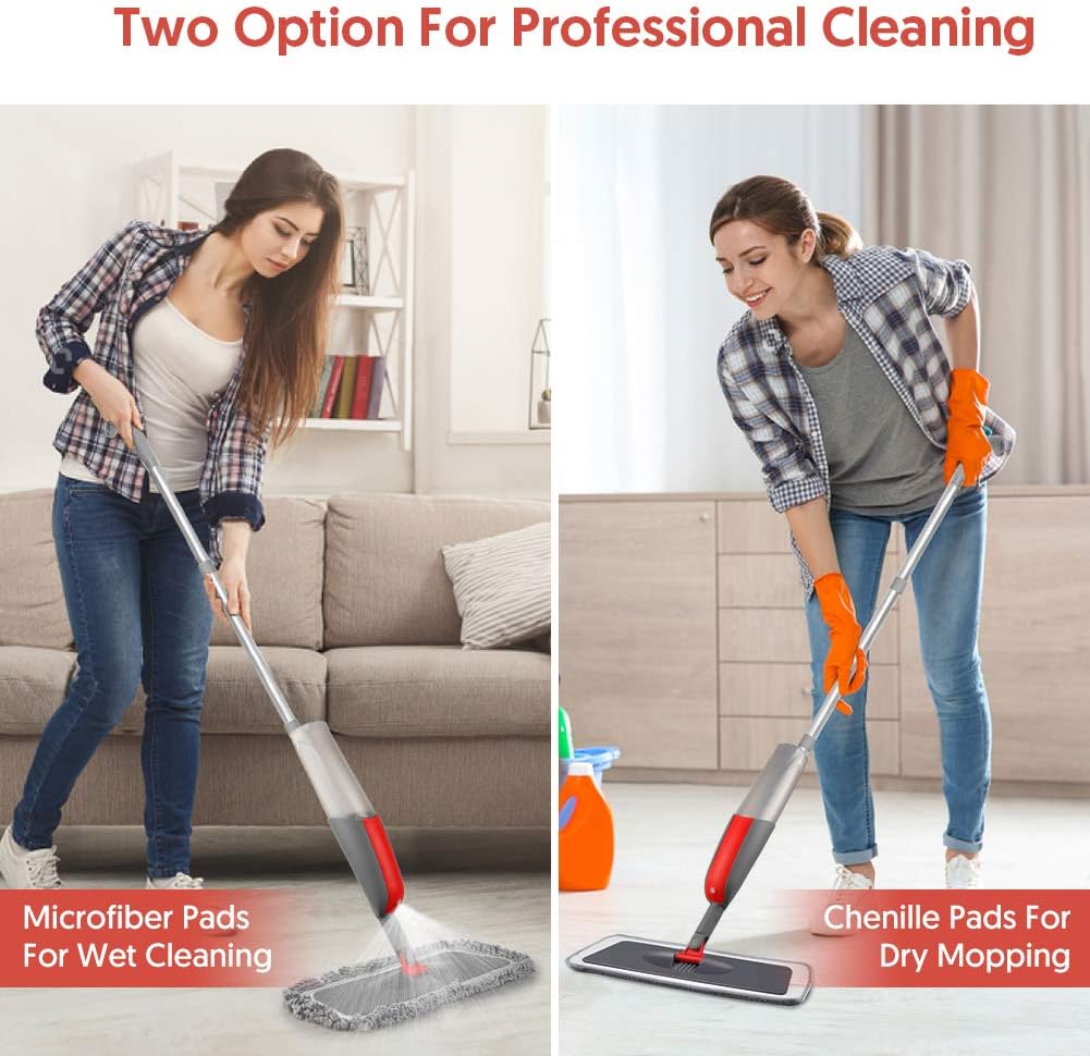 Spray Mops for Floor Cleaning: MEXERRIS Wet Mop with 3 Washable Pads for Swiffer Powermop - Floor Mop with Refillable Bottle - Home Commercial Dust Mops for Hardwood Laminate Ceramic Tiles