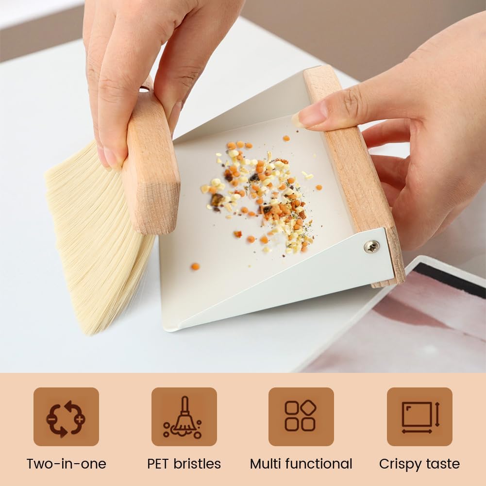 Mini Dustpan and Brush Set,Stable Dust Pans with Brush,Easy to Store and Broom and Dustpan Set,Portable Broom and Dustpan for Countertop,Table,Sofa,Furniture,Keyboard,Car,Cabinet
