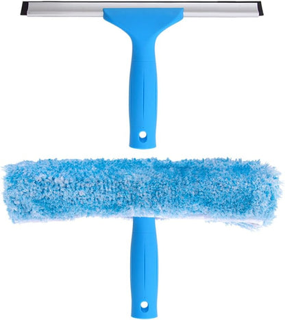 MR.SIGA Professional Window Cleaning Combo - Squeegee & Microfiber Window Scrubber, 14"